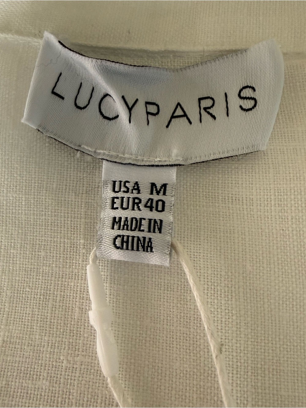 Lucy Paris White Linen Button Down Coastal Quiet Luxury Oversized Shirt M NWT - Picture 6 of 15